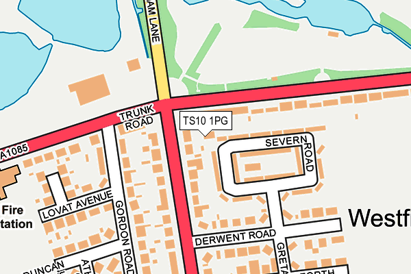 TS10 1PG map - OS OpenMap – Local (Ordnance Survey)