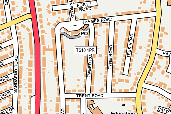 TS10 1PR map - OS OpenMap – Local (Ordnance Survey)