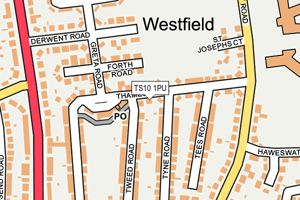 TS10 1PU map - OS OpenMap – Local (Ordnance Survey)