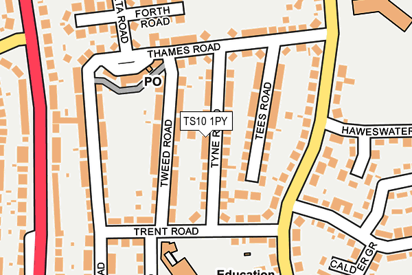 TS10 1PY map - OS OpenMap – Local (Ordnance Survey)