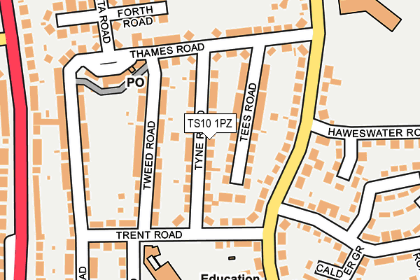 TS10 1PZ map - OS OpenMap – Local (Ordnance Survey)