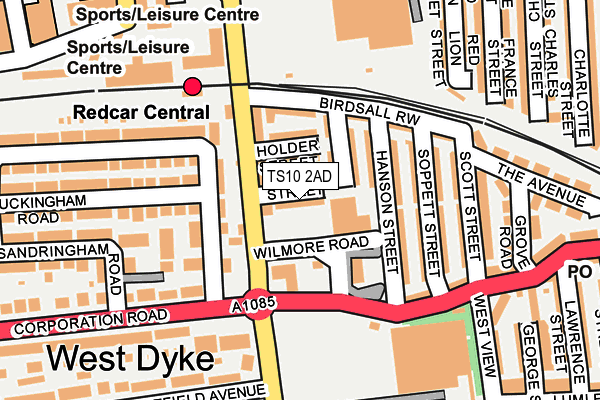 TS10 2AD map - OS OpenMap – Local (Ordnance Survey)