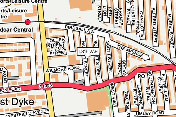 TS10 2AH map - OS OpenMap – Local (Ordnance Survey)