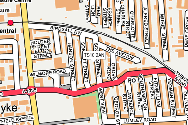 TS10 2AN map - OS OpenMap – Local (Ordnance Survey)