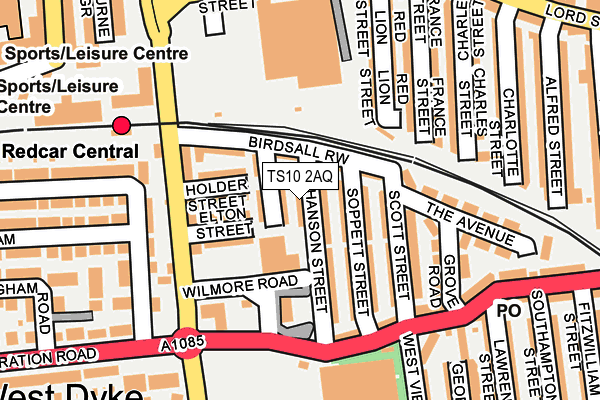 TS10 2AQ map - OS OpenMap – Local (Ordnance Survey)