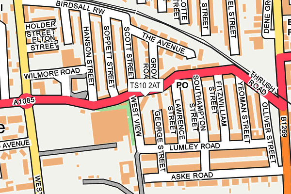 TS10 2AT map - OS OpenMap – Local (Ordnance Survey)