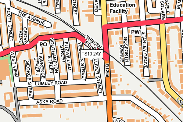 TS10 2AY map - OS OpenMap – Local (Ordnance Survey)