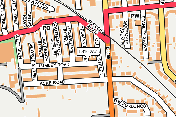 TS10 2AZ map - OS OpenMap – Local (Ordnance Survey)