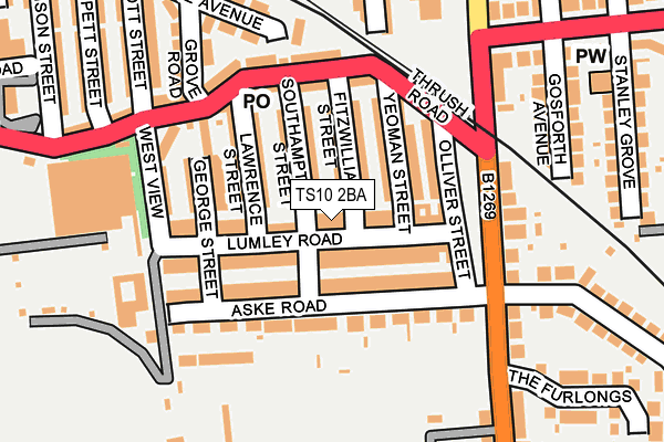 TS10 2BA map - OS OpenMap – Local (Ordnance Survey)