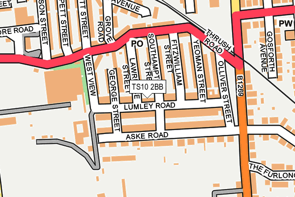 TS10 2BB map - OS OpenMap – Local (Ordnance Survey)