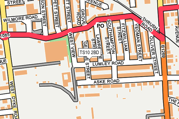 TS10 2BD map - OS OpenMap – Local (Ordnance Survey)