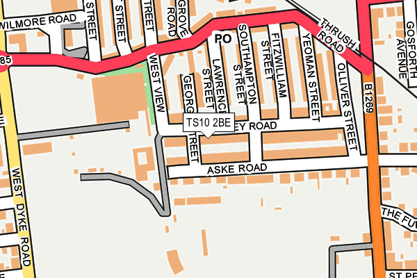 TS10 2BE map - OS OpenMap – Local (Ordnance Survey)