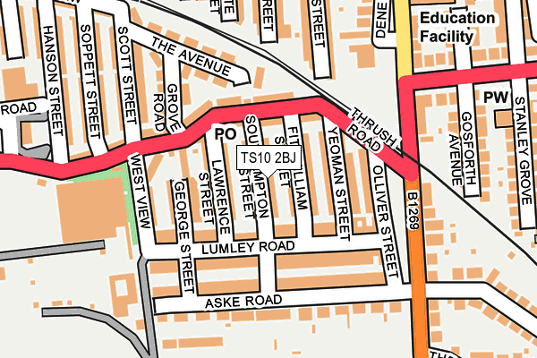 TS10 2BJ map - OS OpenMap – Local (Ordnance Survey)