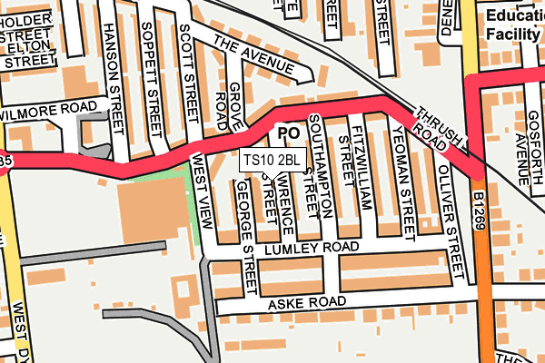 TS10 2BL map - OS OpenMap – Local (Ordnance Survey)