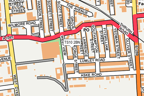 TS10 2BN map - OS OpenMap – Local (Ordnance Survey)