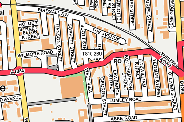 TS10 2BU map - OS OpenMap – Local (Ordnance Survey)