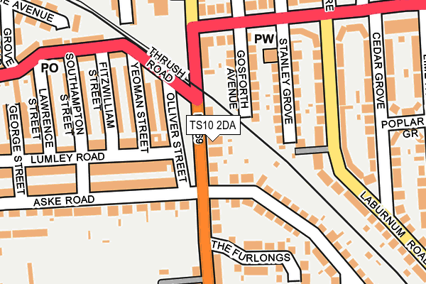 TS10 2DA map - OS OpenMap – Local (Ordnance Survey)