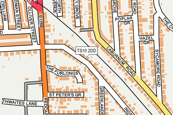 TS10 2DD map - OS OpenMap – Local (Ordnance Survey)