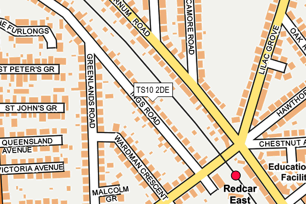TS10 2DE map - OS OpenMap – Local (Ordnance Survey)