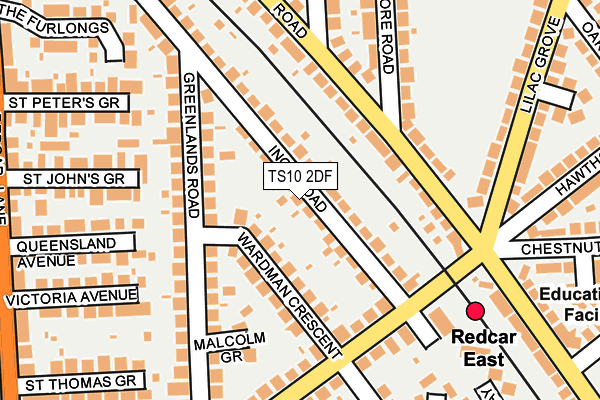 TS10 2DF map - OS OpenMap – Local (Ordnance Survey)
