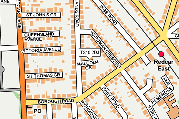 TS10 2DJ map - OS OpenMap – Local (Ordnance Survey)