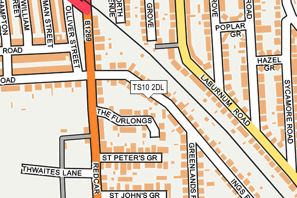 TS10 2DL map - OS OpenMap – Local (Ordnance Survey)
