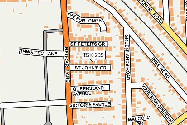 TS10 2DS map - OS OpenMap – Local (Ordnance Survey)