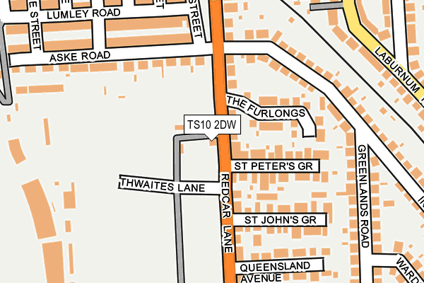 TS10 2DW map - OS OpenMap – Local (Ordnance Survey)