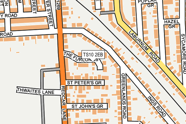 TS10 2EB map - OS OpenMap – Local (Ordnance Survey)