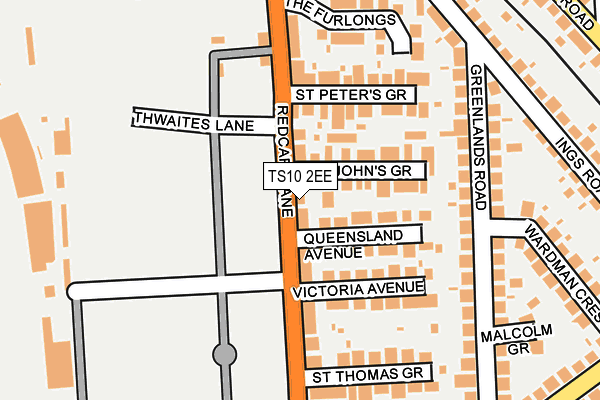 TS10 2EE map - OS OpenMap – Local (Ordnance Survey)