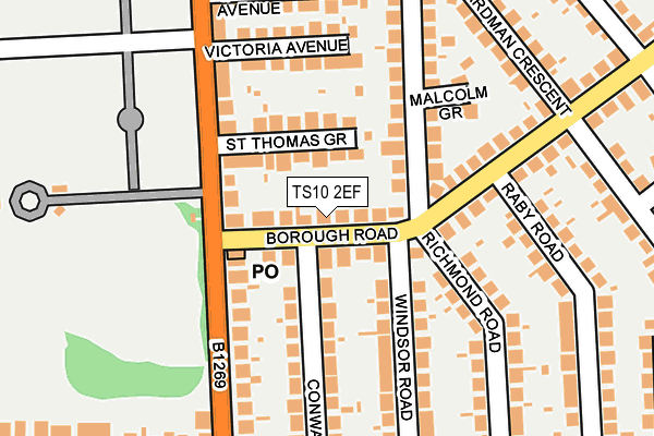 TS10 2EF map - OS OpenMap – Local (Ordnance Survey)