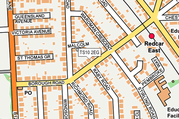 TS10 2EG map - OS OpenMap – Local (Ordnance Survey)