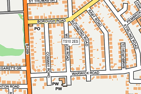 TS10 2ES map - OS OpenMap – Local (Ordnance Survey)