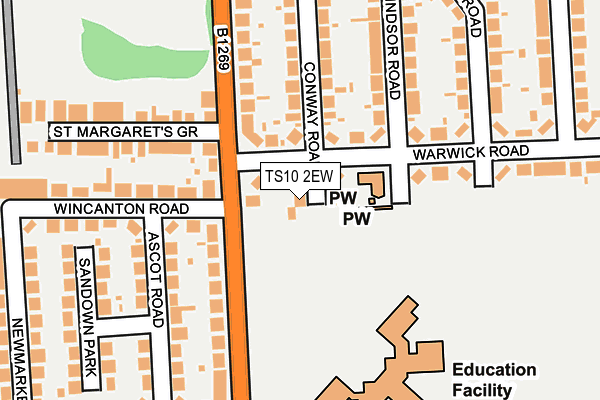 TS10 2EW map - OS OpenMap – Local (Ordnance Survey)