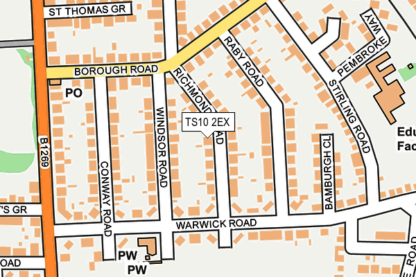 TS10 2EX map - OS OpenMap – Local (Ordnance Survey)