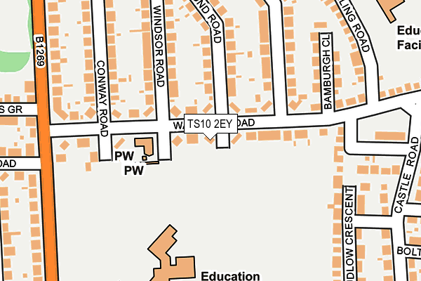 TS10 2EY map - OS OpenMap – Local (Ordnance Survey)