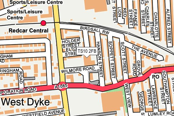 TS10 2FB map - OS OpenMap – Local (Ordnance Survey)