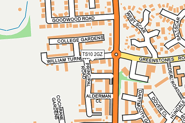 TS10 2GZ map - OS OpenMap – Local (Ordnance Survey)