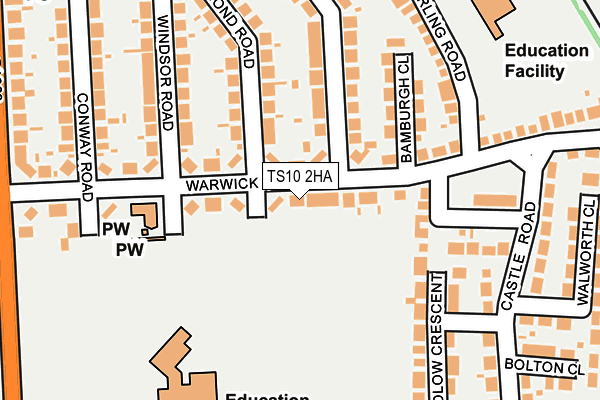 TS10 2HA map - OS OpenMap – Local (Ordnance Survey)