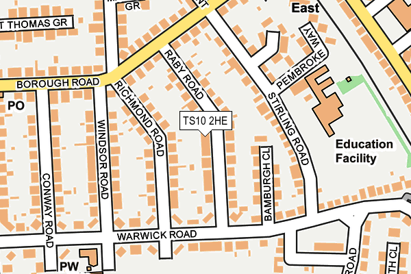 TS10 2HE map - OS OpenMap – Local (Ordnance Survey)