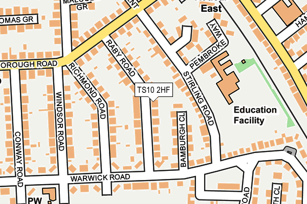 TS10 2HF map - OS OpenMap – Local (Ordnance Survey)
