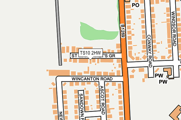 TS10 2HW map - OS OpenMap – Local (Ordnance Survey)