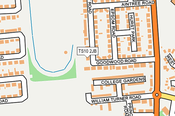 TS10 2JB map - OS OpenMap – Local (Ordnance Survey)