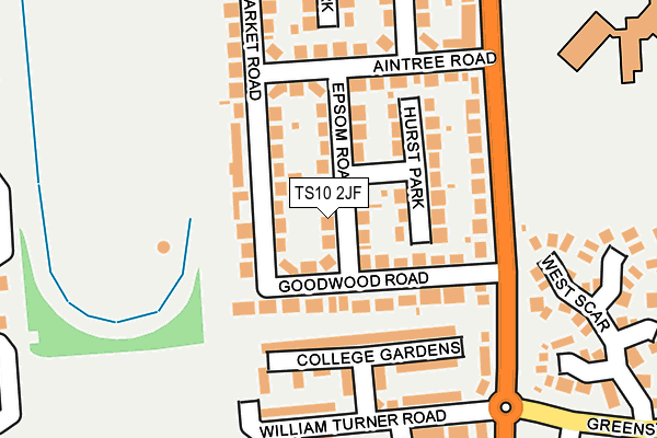 TS10 2JF map - OS OpenMap – Local (Ordnance Survey)