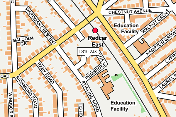 TS10 2JX map - OS OpenMap – Local (Ordnance Survey)