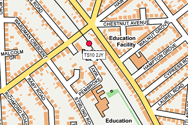 TS10 2JY map - OS OpenMap – Local (Ordnance Survey)