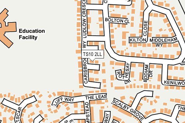 TS10 2LL map - OS OpenMap – Local (Ordnance Survey)