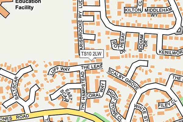 TS10 2LW map - OS OpenMap – Local (Ordnance Survey)