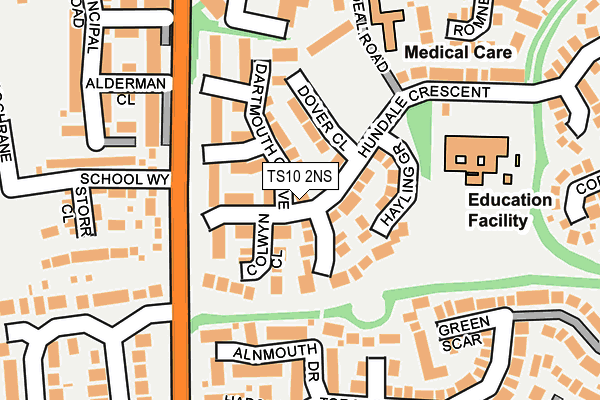 TS10 2NS map - OS OpenMap – Local (Ordnance Survey)