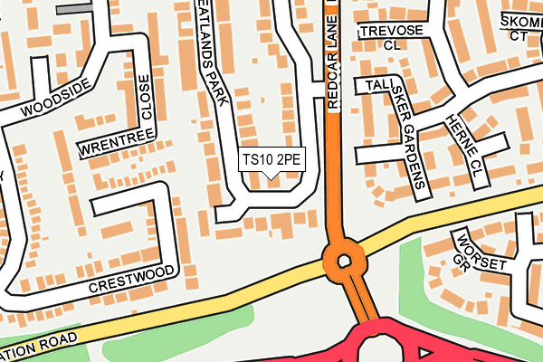 TS10 2PE map - OS OpenMap – Local (Ordnance Survey)